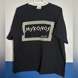 Mens Vintage Black Mykonos Graphic T-Shirt